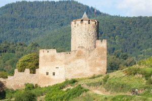 Le château de Kaysersberg au coeur des vignes en Alsace : balade à vélo