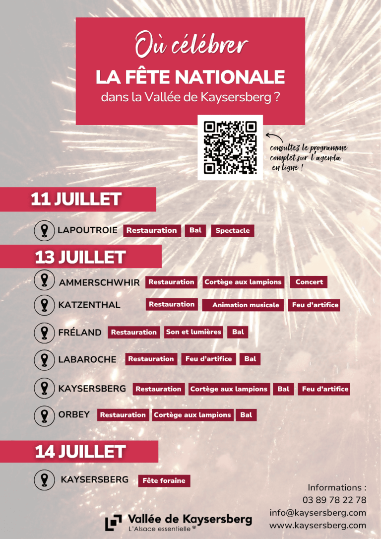 Festivités 14 juillet vallée de Kaysersberg ALsace