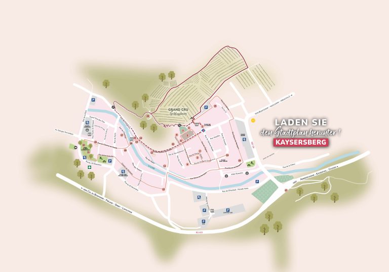 Plan du circuit historique Kaysersberg Alsace - allemand