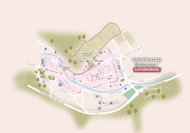 Plan du circuit historique Kaysersberg Alsace - anglais
